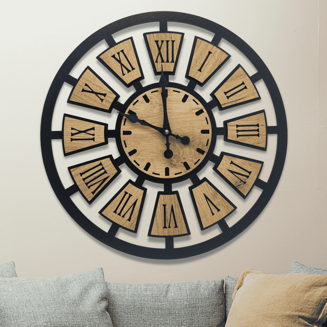 Moderné drevené hodiny na stenu - Lux 2